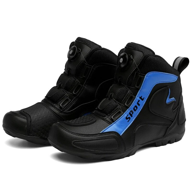 Botas de Motocicleta Hombres Touring Tenis al Tobillo Off Road Montar Moto Zapatos Rojo Foto 3 de 4