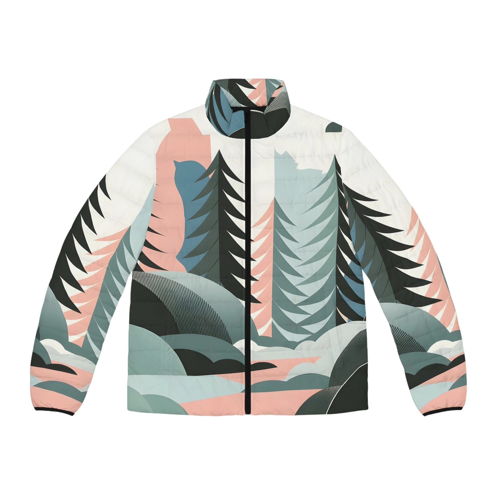 Pastel Pines Puffer Jacket Stylish Outdoor Adventure Apparel Winter Warm
Opens in a new window or ta