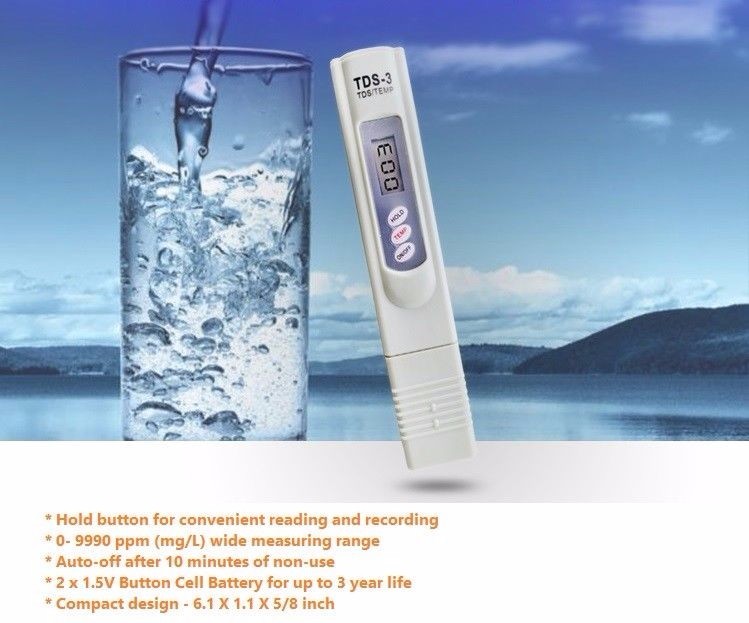 TDS Meter Tester Water Quality Digital Pen Replacement RO Carbon Pitcher Filter