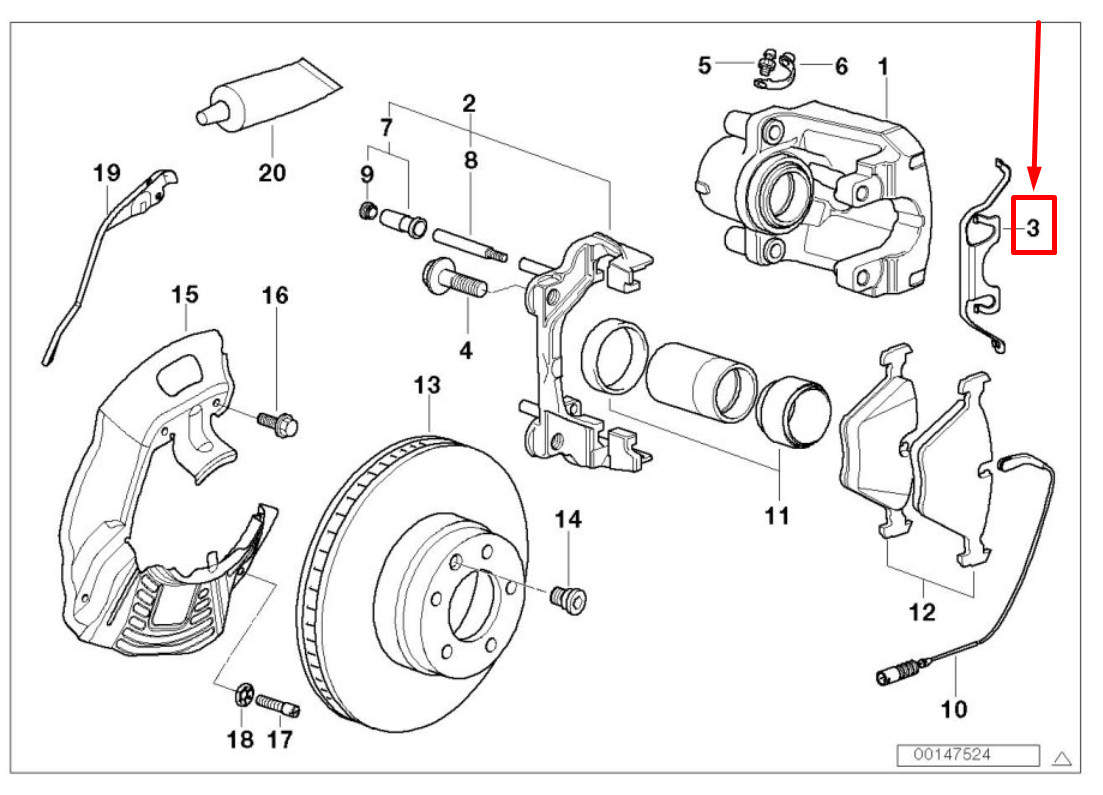 NEW BMW 5 E39 FRONT ANTI RATTLE CLIP 34112229753 2229753 ORIGINAL  