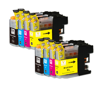 8PK Premium Ink fits Brother LC103 Series MFC-J650DW MFC-J870DW MFC-J475DW
