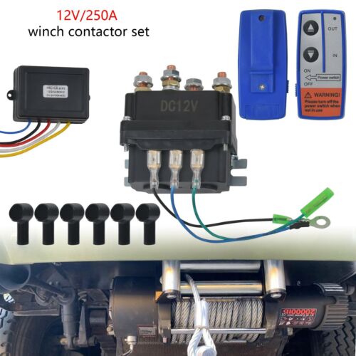12V 250A Winch Control Solenoid Relay Contactor w/ 2x Wireless Winch Remote Kit - Imagen 6 de 17