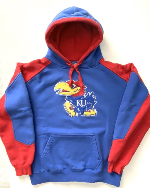 Vintage KU Kansas Jayhawks Mens MEDIUM Embroidered Logo Hoodie