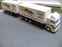 1/87 Wiking Man F2000 Man-Berlin Wechselpritsche-HäNgerzug 598 01