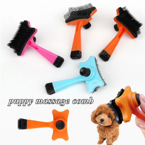 Self Cleaning Dog Cat Slicker Brush Grooming Tool Gently Removes Loose Undercoat - Picture 1 of 19