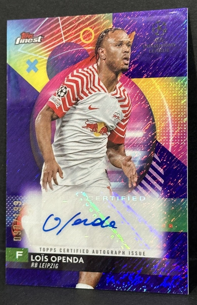 2023-24 Topps Finest UCC Leipzig Lois Openda Auto Purple Shimmer 2023-24 Topps Finest UCC Leipzig Lois Openda Auto Purple Shimmer