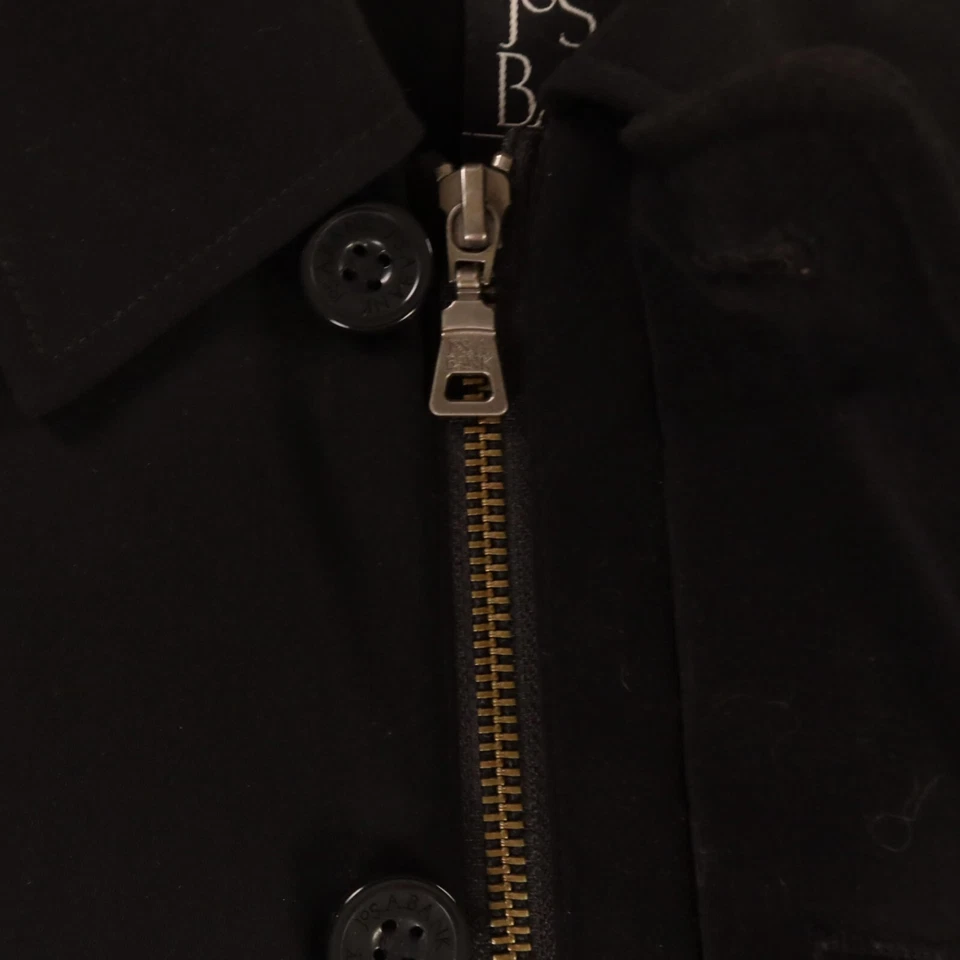 Jos A Bank Coat Mens 4XB 4XL Black Polyester Car Coat Lined Trenchcoat Jacket - Image 3 of 4