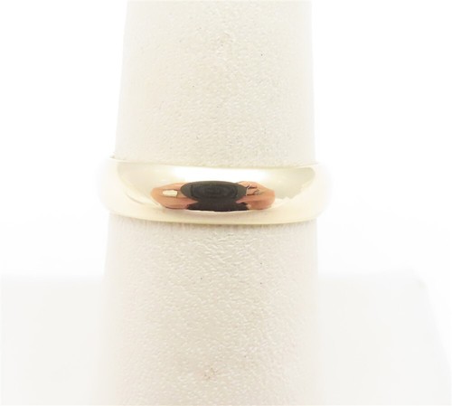 10K Yellow Gold ~4MM Wide Plain Wedding Band Ring Size 7 - 第 1/4 張圖片