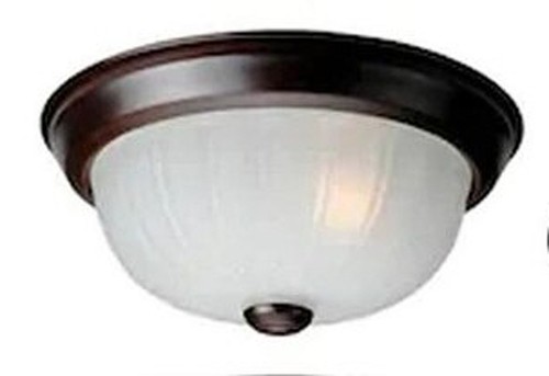 Unterputz Deckenleuchte Leuchte Bronze mit Ölschliff mattiertes geripptes Glas 10" - Bild 10 von 12