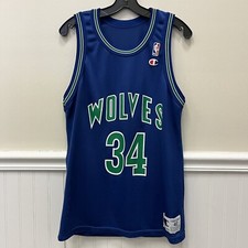 Vintage Champion Isaiah Rider #34 Minnesota Timberwolves NBA Jersey Size 40