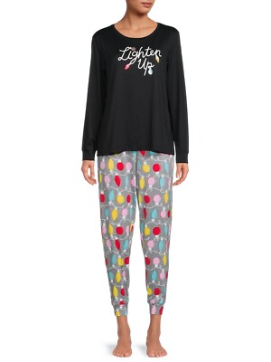 New Secret Treasures Womens Light Up Jogger Pajama set