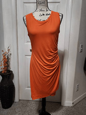 Orange Ruched Tulip Dress