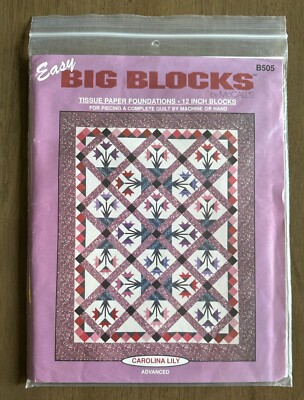 McCall's CAROLINA LILY Big Blocks Quilting Pattern Paper Foundations B505