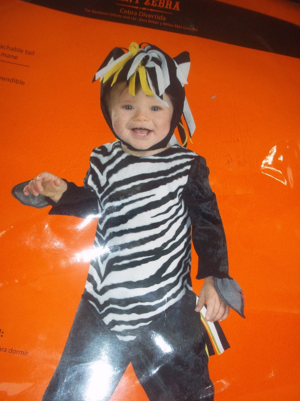 NUEVO DISFRAZ INFANTIL HALLOWEEN CEBRA ZANY 0-6 MESES MARTY MADAGASCAR DISFRAZ