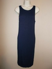 Forever 21 Womens Size M Navy Blue Midi T-Shirt Dress Sleeveless Fully Lined