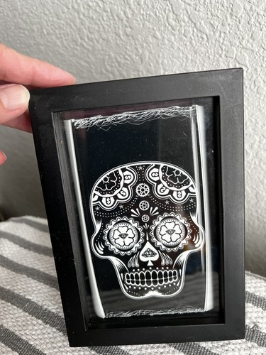 Dark Skull Art Print, Sugar Skull Wall Decor Black And White (Day Of The Dead) - Picture 2 of 3