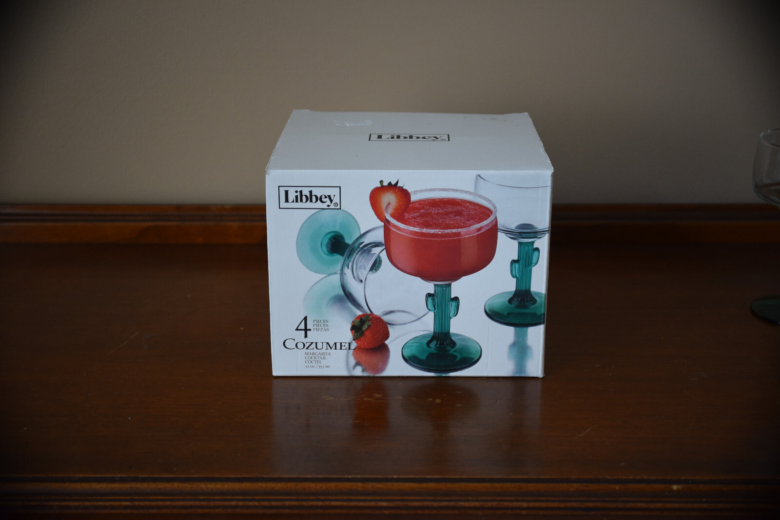 NOS Vintage Retro Libbey Glass Company Cactus Margarita Glasses | New In Box