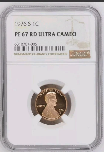 1976 S LINCOLN CENT PROOF 1C PF67 RD ULTRA CAMEO NGC Bx77