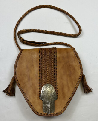 Four Winds Trading Co. BAG BRAIDED LEATHER BAG Handcrafted Leather Handbag