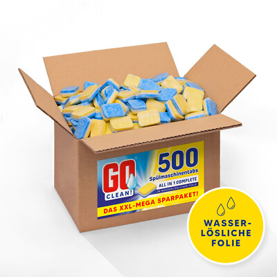 ca. 500 St.10kg GO clean! All in One Complete 20g Spülmaschinentabs,wassl. Folie