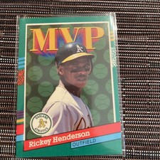 1990 Leaf #387 Rickey Henderson MVP. Mint. Good Condition. Rare.