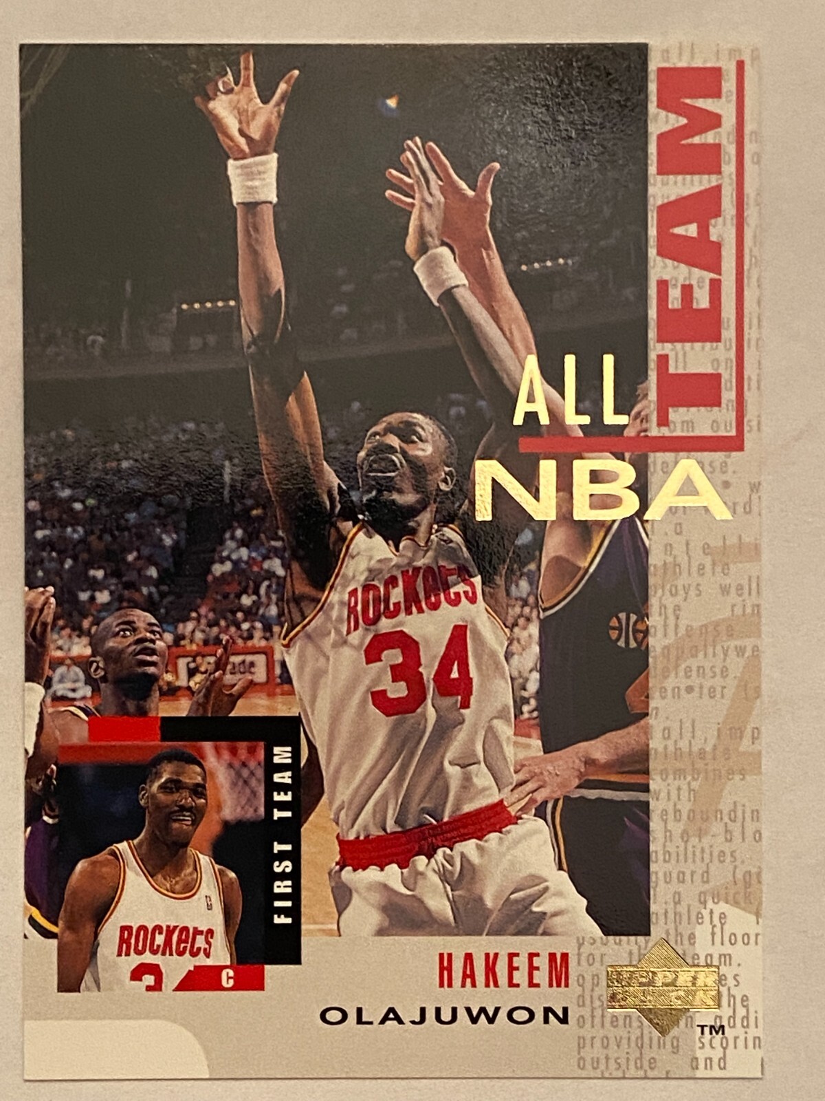 1994 Upper Deck Hakeem Olajuwon Houston Rockets #13 All NBA