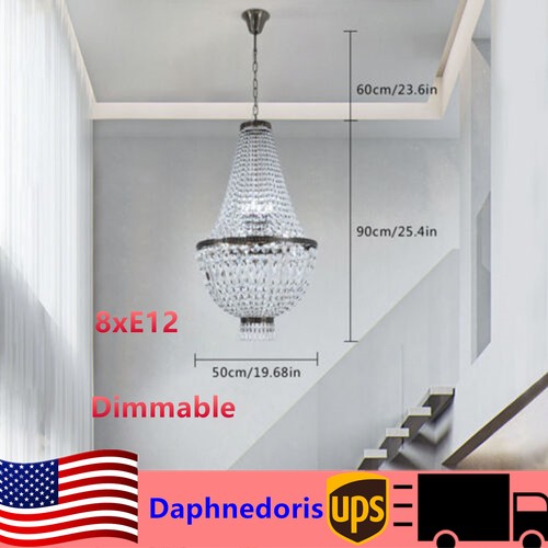 Modern Luxury Crystal Chandelier Indoor 9-lamp Ceiling Light Living Room Decor