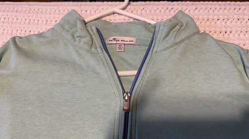 Peter Millar Herren Gr. XL 1/4 Zip Golf Grün Logo Performance - Bild 2 von 6