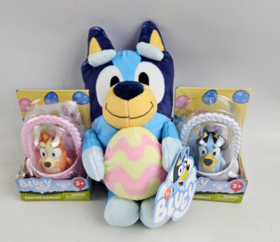 Bluey & Bingo 3'' Easter baskets w/ figures Bundle Bluey 6'' Plush Clip on NEW