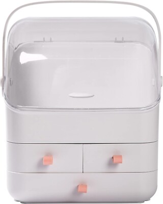 Haturi Makeup Organizer, Waterproof & Dustproof Cosmetic Organizer Box with Lid