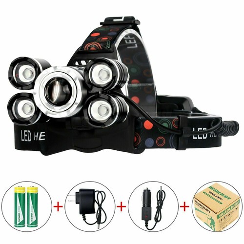 90000LM 5 Cabezales XM-L T6 LED Faro Disparo Largo Linterna Cabezal Antorcha - Imagen 16 de 19