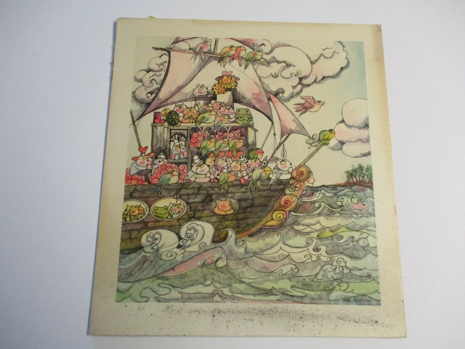 LIBRO DE PINTURA ORIGINAL IRENE FRIEDMAN ILUSTRACIÓN VINTAGE CAPRICHOSO ANIMAL BARCO Foto 2 de 4
