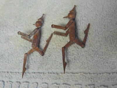 2 Antique European Brass jester tin man balancing Toy Man cuckoo Clock ...