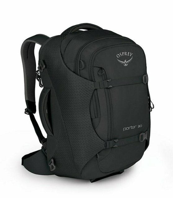 osprey black leather backpack