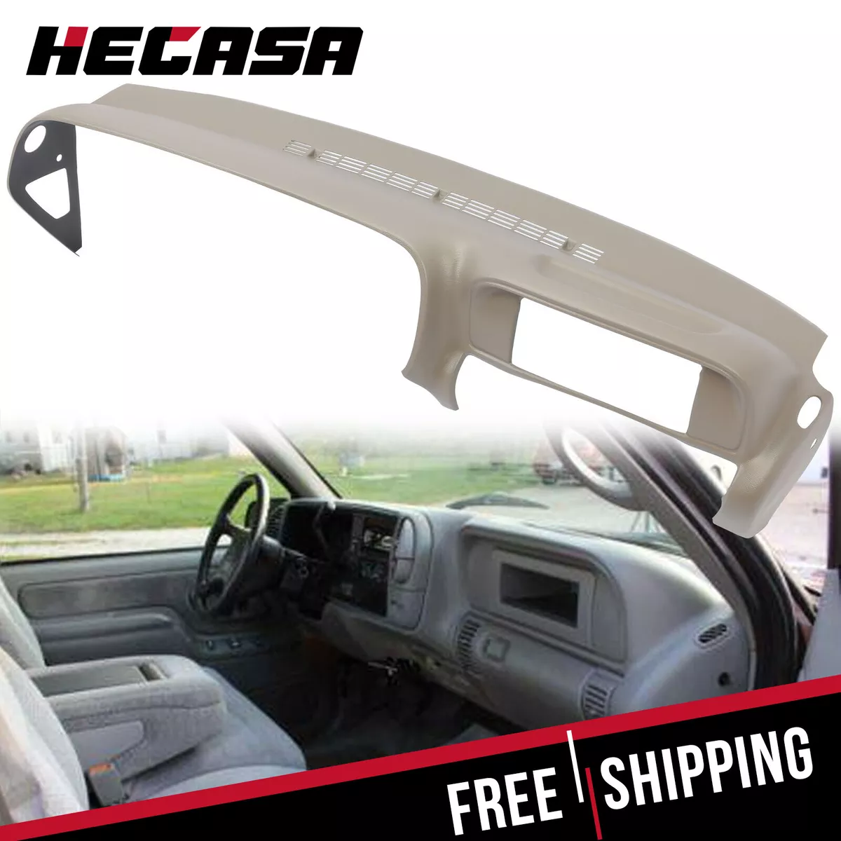 HECASA Molded Dash Cover for 97 98 99 Chevrolet GMC SUVs & 97-00 Trucks in  Tan