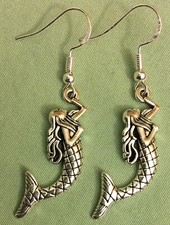 MERMAID EARRINGS - Pewter with Sterling Silver Ear Wires