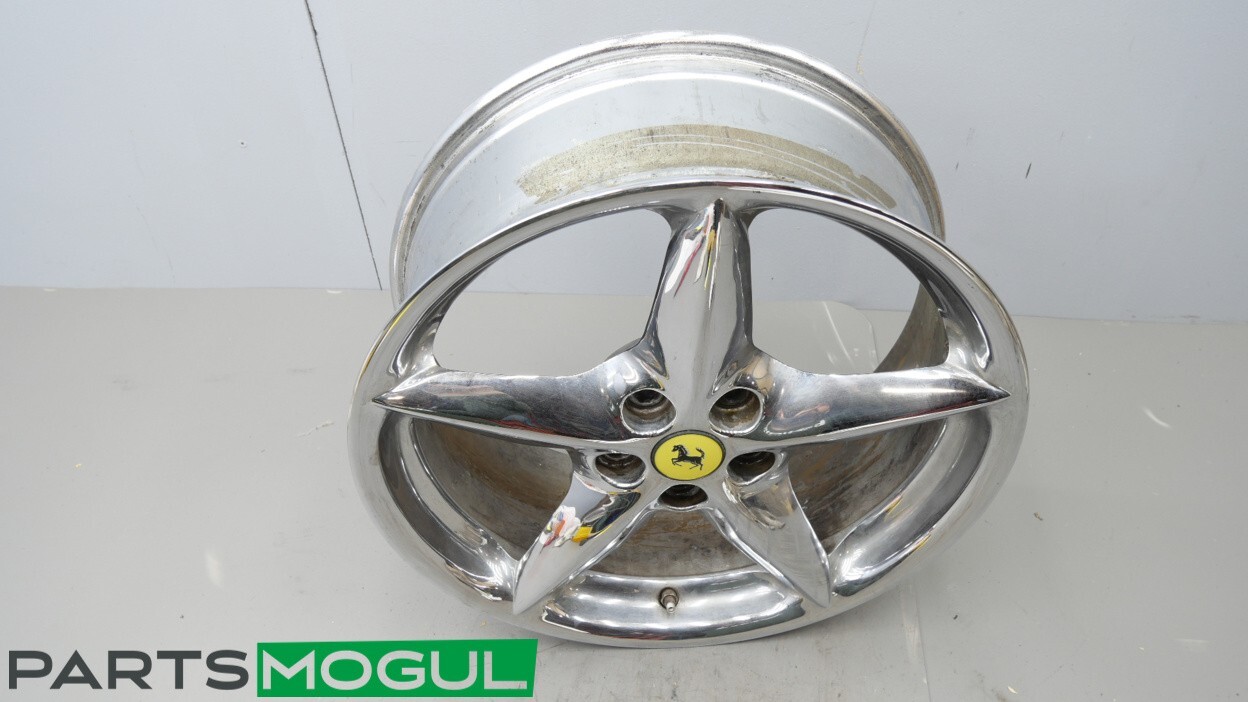 2000 Ferrari 360 Chrome 5 Spoke Original Front Wheel, Rim OEM