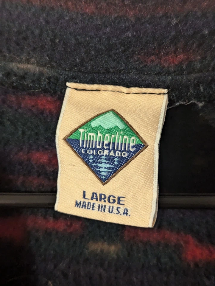 复古抽象 Timberline Colorado 背心男式大号美国制造 — 第 3/4 张图片