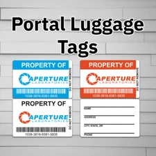 Aperture Labs Asset Luggage Tag (for backpack, laptop bag, keychain) video game