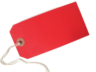 50 Tags Red Inventory Shipping Hang Tag Pre-Strung Blank 4 3/4
