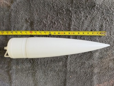 New 4'' Diameter Model Rocket Nose Cone Heavy Blow Molded Plastic 16 1/2'' Overall