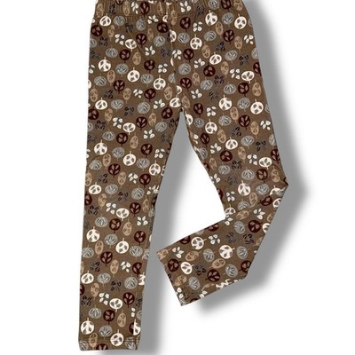 Mayoral Girls Size 5 Pants Brown Print Cotton Leggings