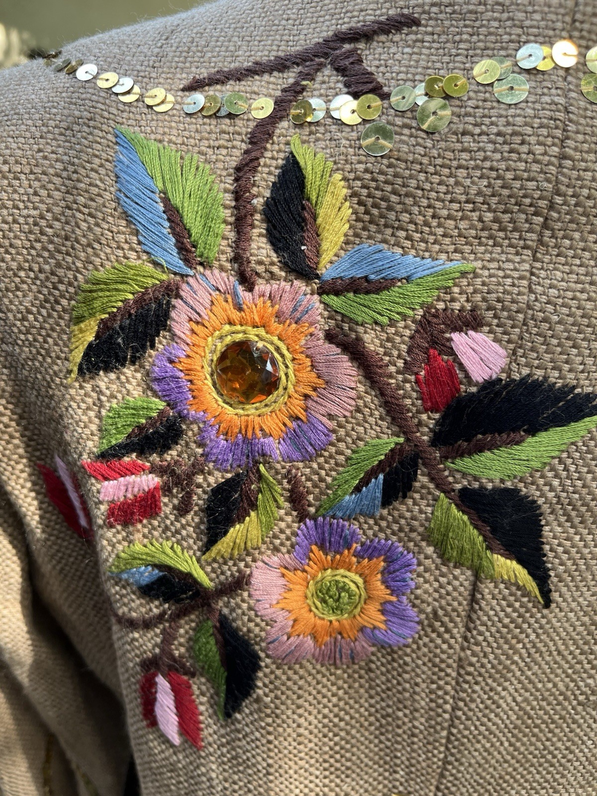 ZARA BASIC Embroidered Embellished Jacket Blanket… - image 6