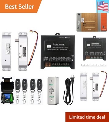 Electric Drop Bolt Lock with 4 Remote Controls Fail Secure Door Access Contro...