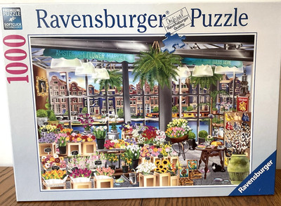 Ravensburger Wanderlust  AMSTERDAM FLOWER MARKET  1000 Piece Jigsaw Puzzle NEW