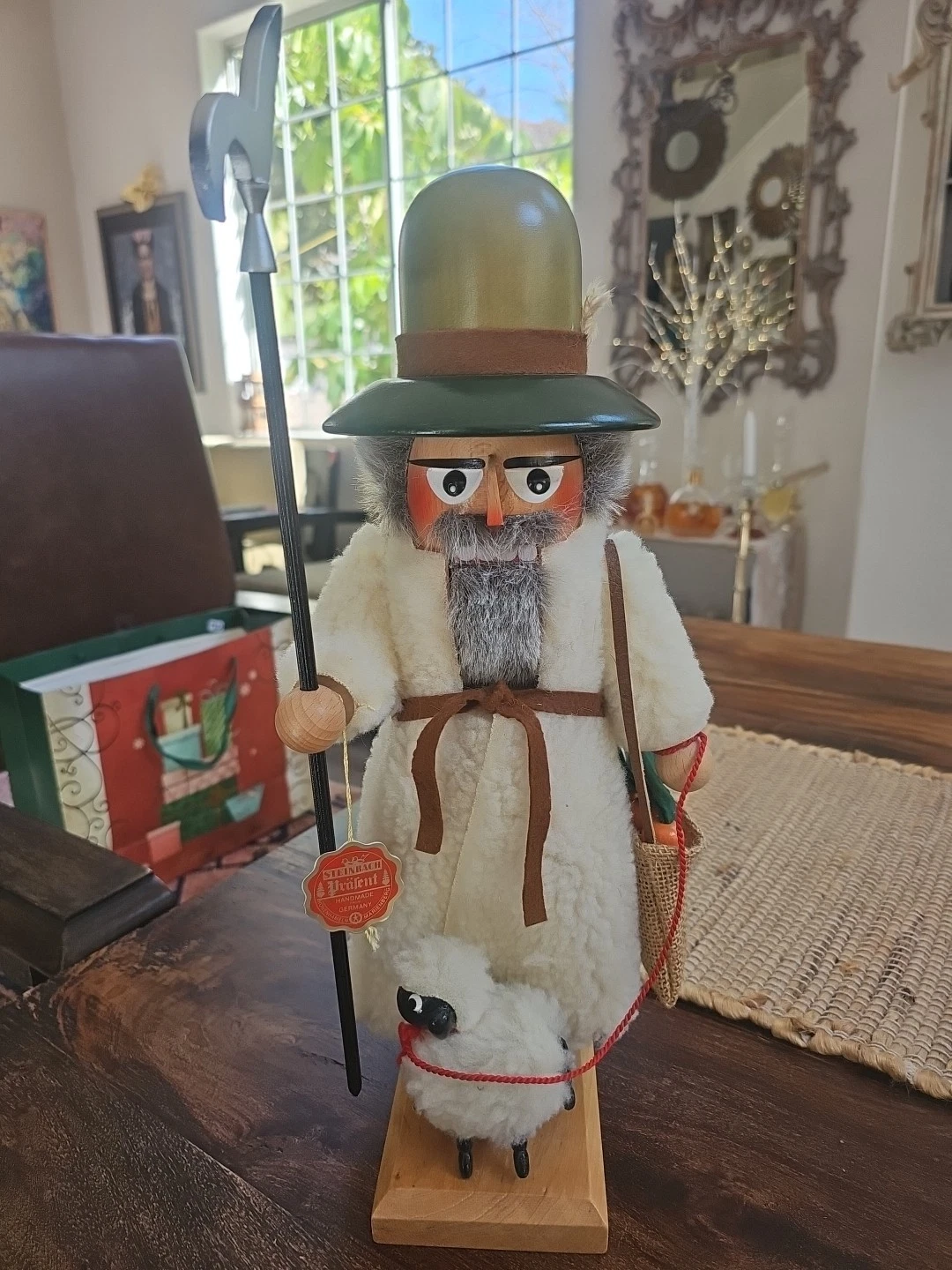 Steinbach Volkskunst Nutcracker Shepherd with Sheep 15½" tall