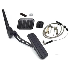 Firewall mount Black Gas Pedal Brake Dimmer Kit & 36'' Throttle Cable Bracket