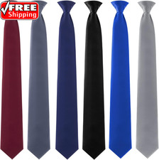 6 Pcs Clip on Ties for Men Solid Color Men'S Tie Pretied Necktie 20 Inches for W