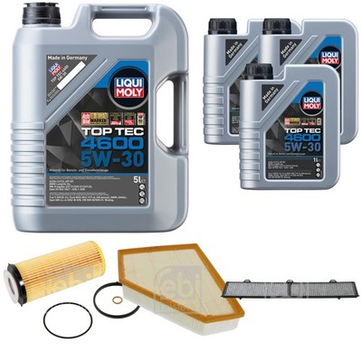 FEBI BILSTEIN Inspektionspaket 8L Liqui Moly Top Tec 4600 5W-30 für BMW 3er