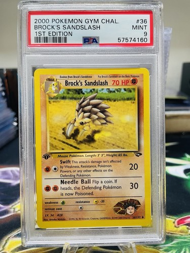 Brock's Sandslash (1st Edition) graded PSA 9 for sale on eBay